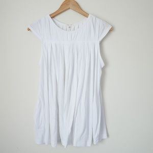 Silence + Noise White Pleated Tunic Tee
